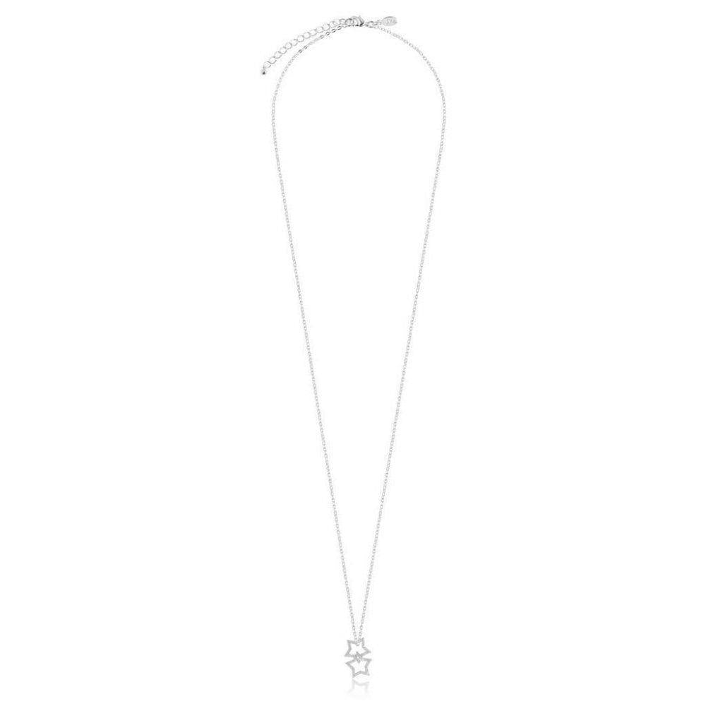 Wish - Silver Pave Star Charm On Silver Necklace/Chocker/Bracelet