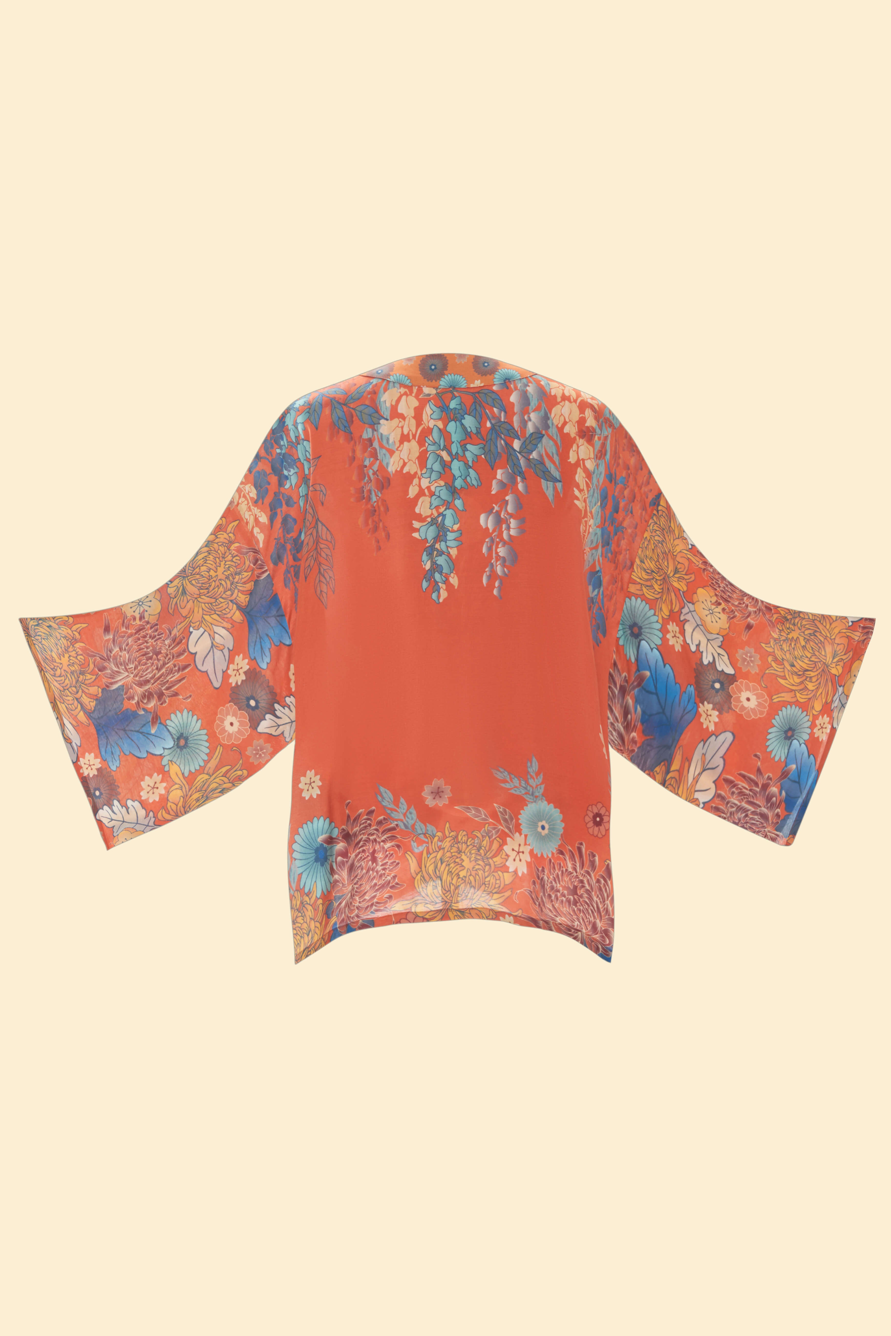 Trailing Wisteria Kimono Jacket - Terracotta