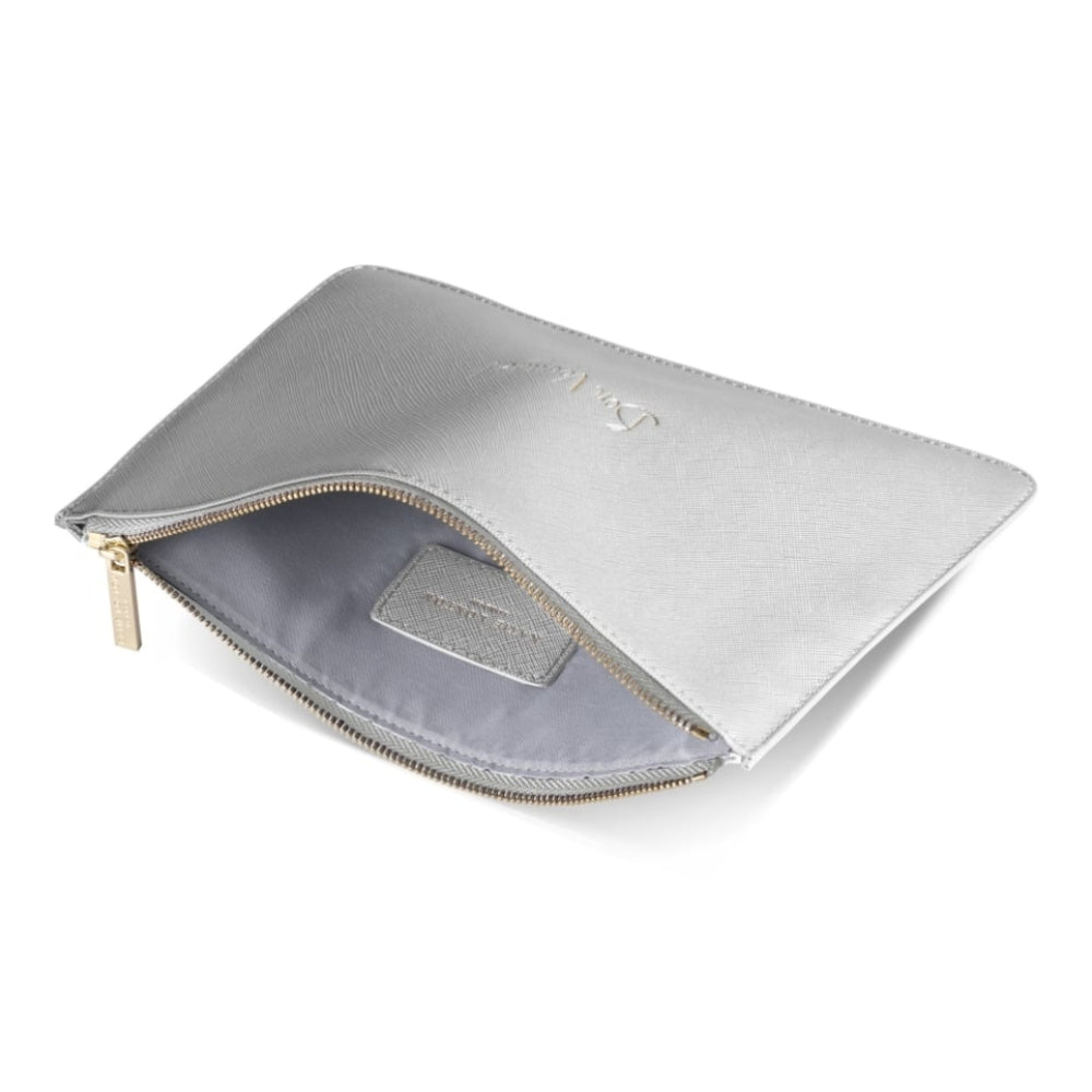 PERFECT POUCH - Bon Voyage! - metallic silver -16x24cm