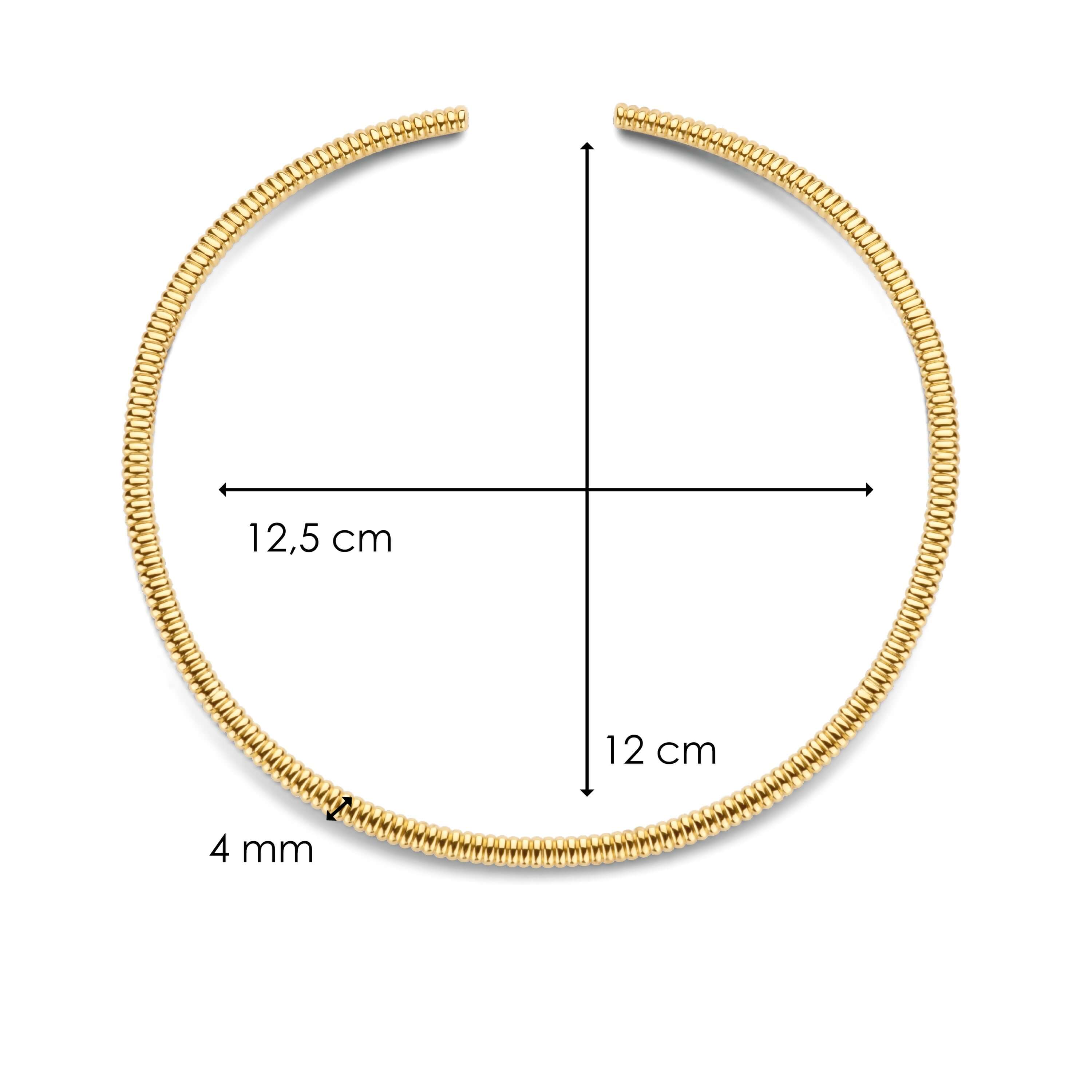 Gold Plated Rigid Rib Necklace