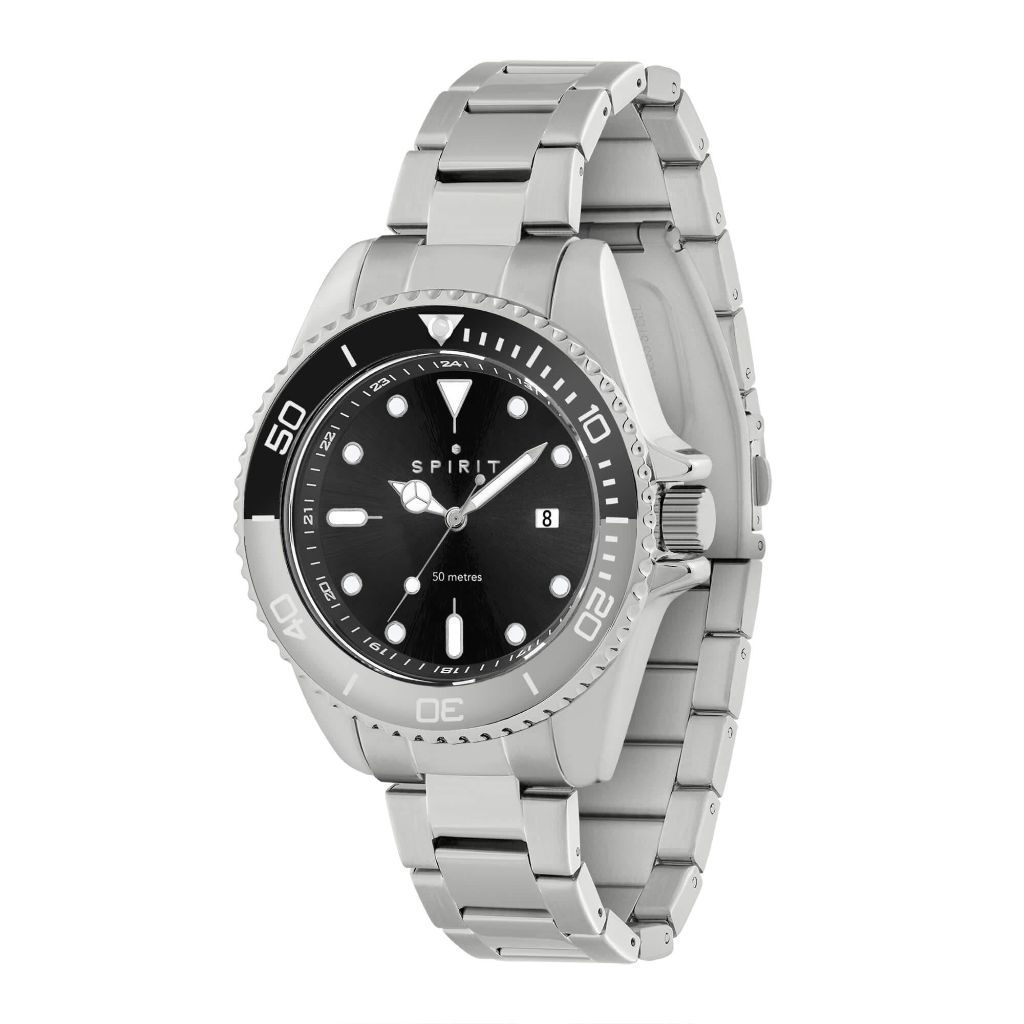 Gents Pale Polished Silver Stainless Steel Bracelet Watch