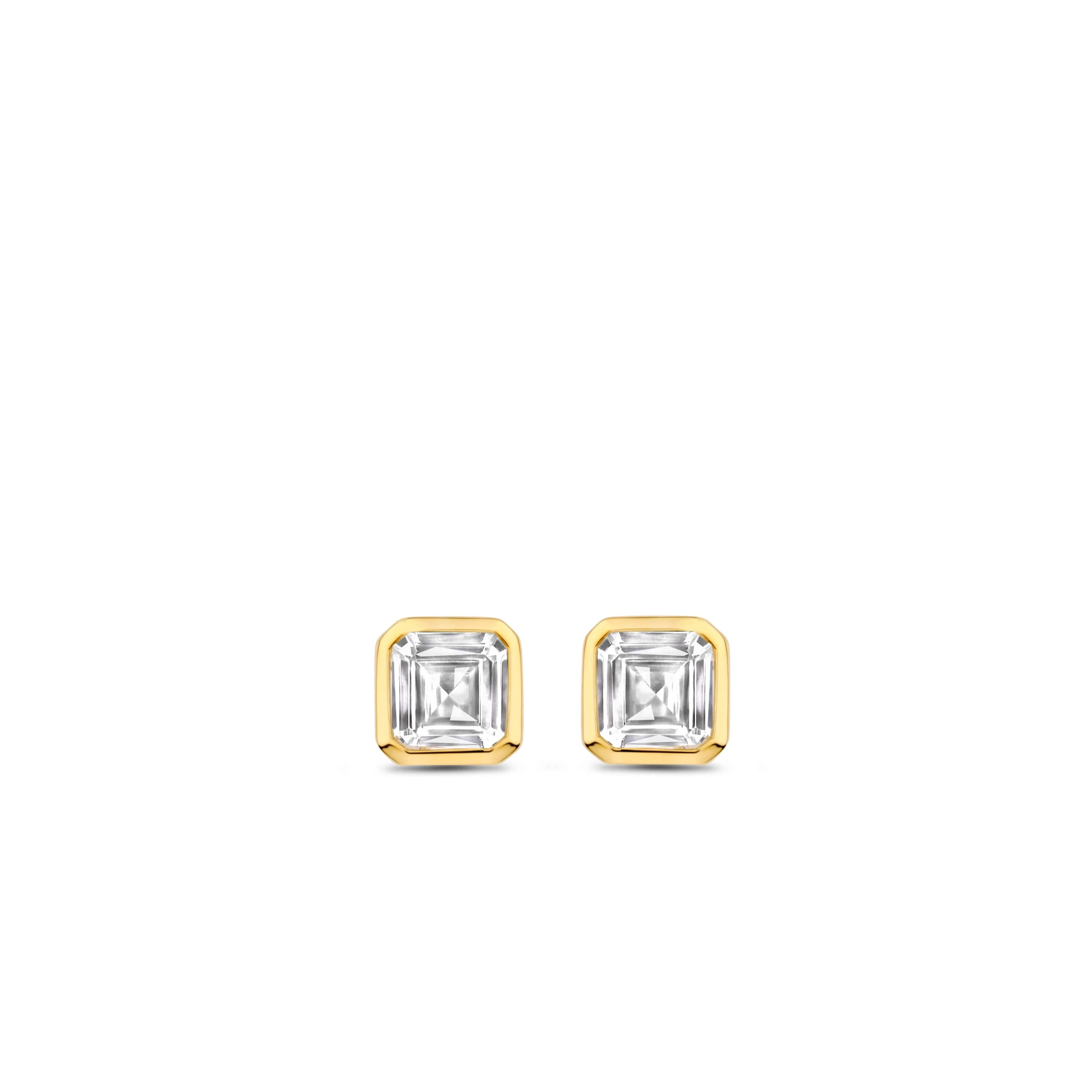 Gold Plated CZ Stud Earrings