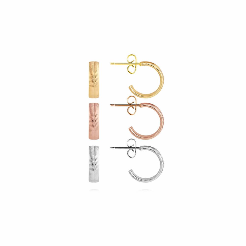 Ella | Flat | Gold Silver And Rose Gold | Earrings