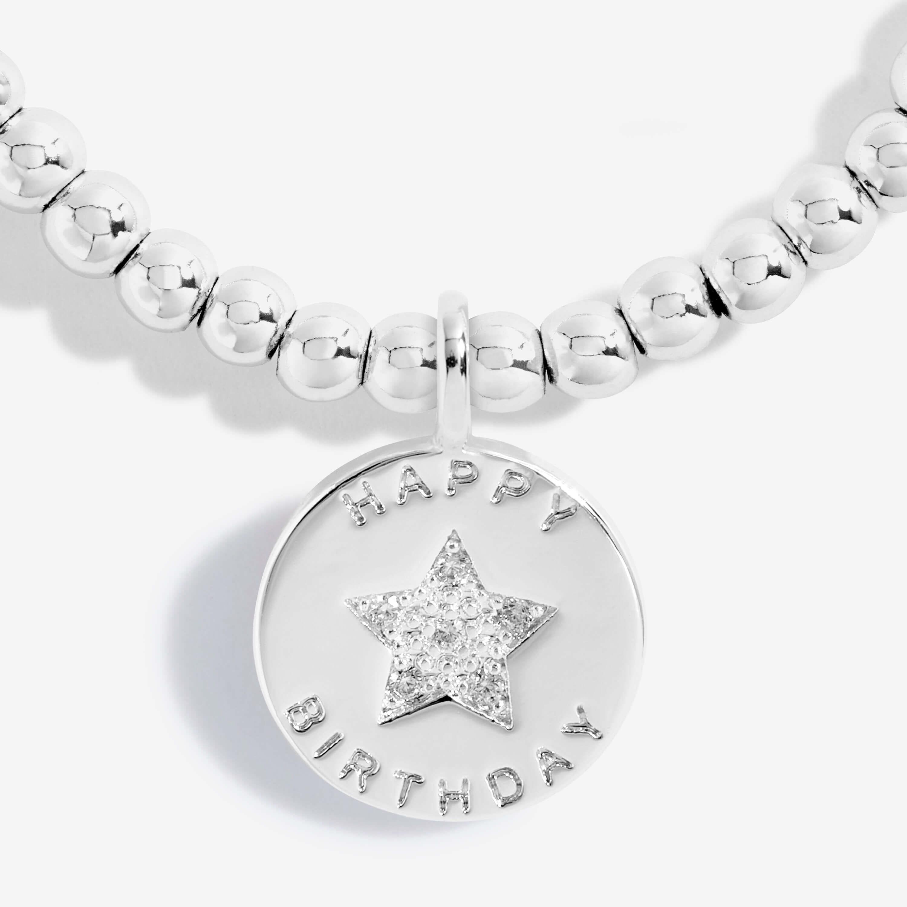 A Little | Happy Birthday | Silver | Bracelet | 15.5cm Stretch