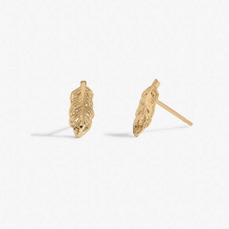 Florence Feathers | Feather Studs | Silver Rose Gold And Gold | Set Of 3 Earrings