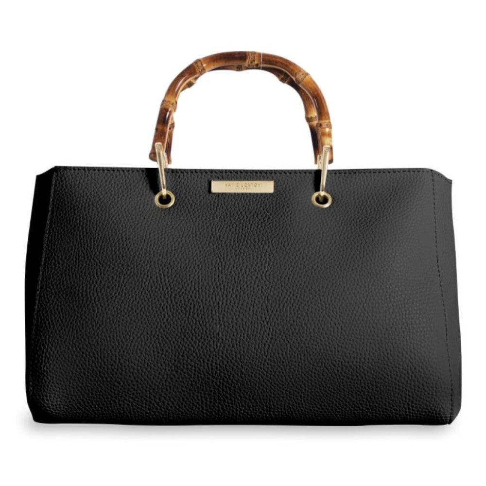 HANDBAG - AVERY BAMBOO - handbag with bamboo handle - black - 20x33x18cm