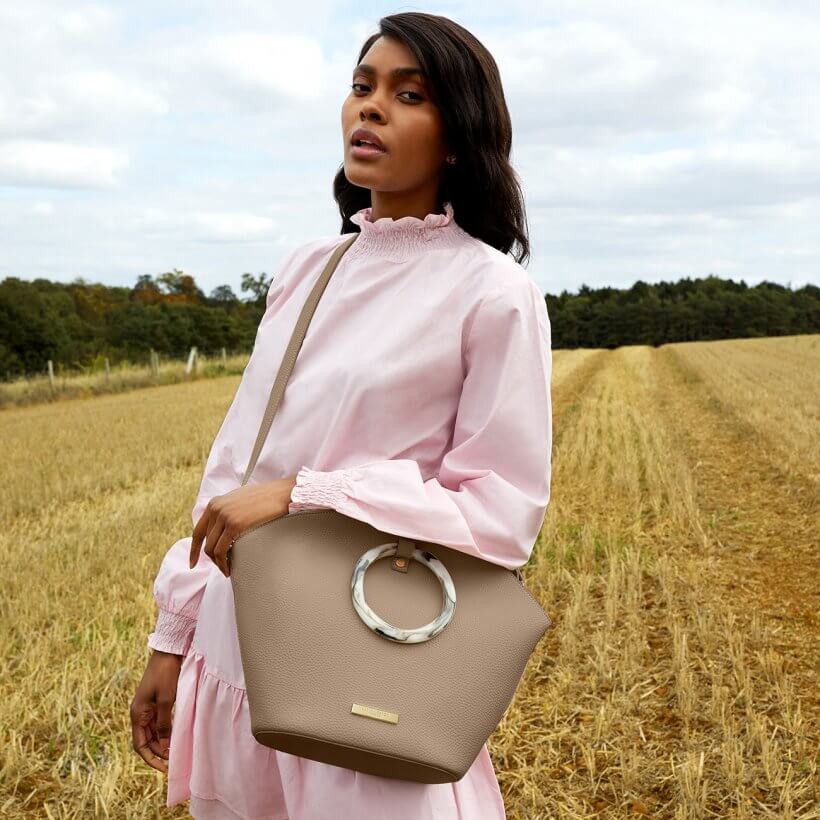 Capri Round Handle Bag | Taupe