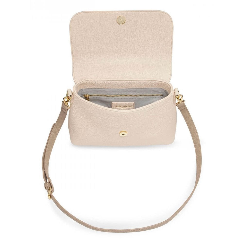 Talia Two Tone Messenger Bag | Taupe And Nude Pink | 19.5 X 24.5 X 8cm