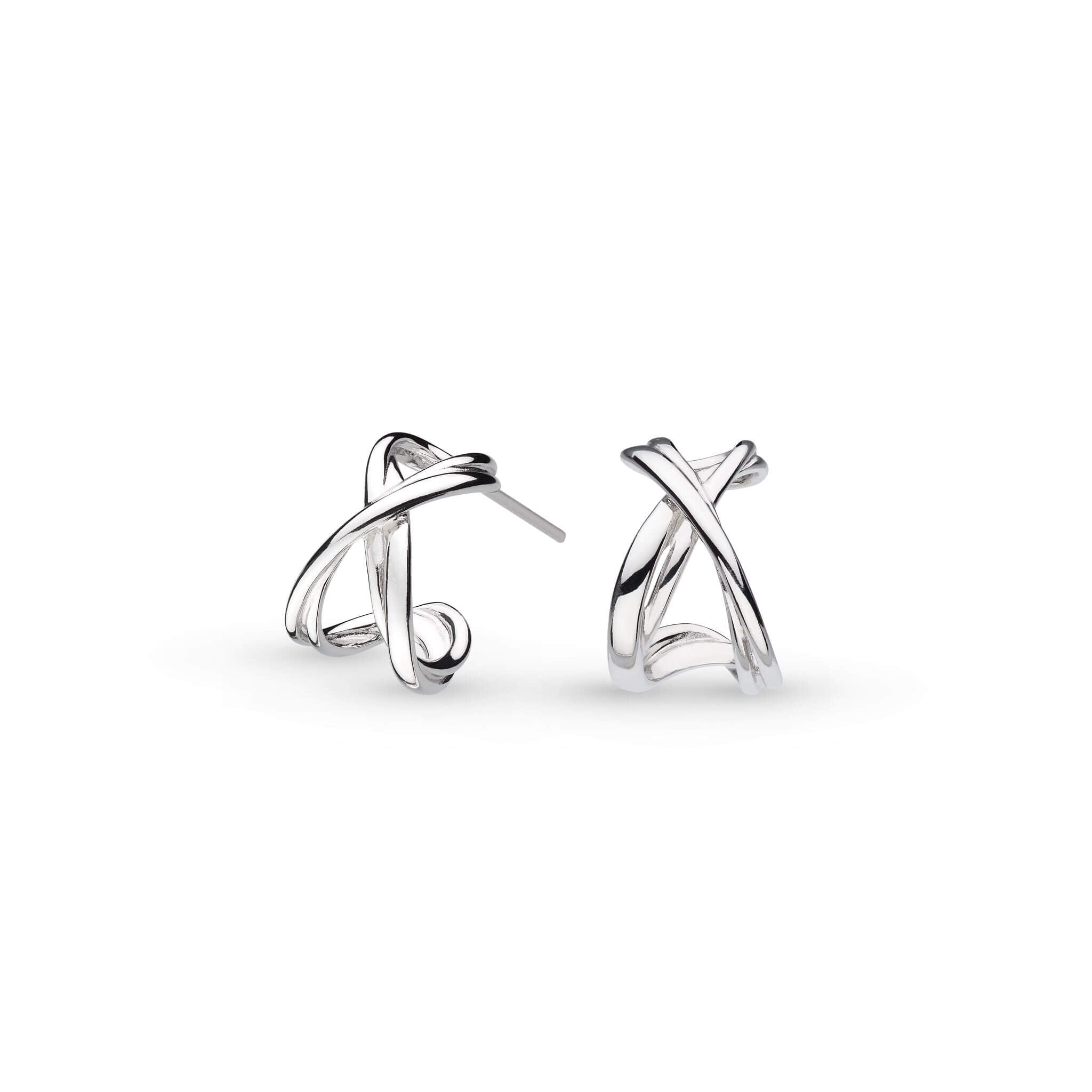 Infinity Semi Hoop Stud Earrings