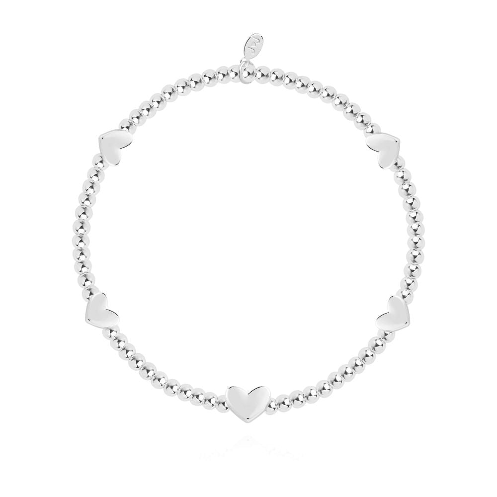 Bracelet Bar Hearts Silver Stretch Bracelet