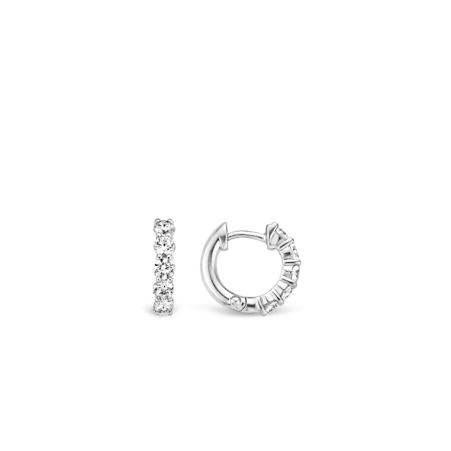 Silver Plated CZ Small Hoop Earrings