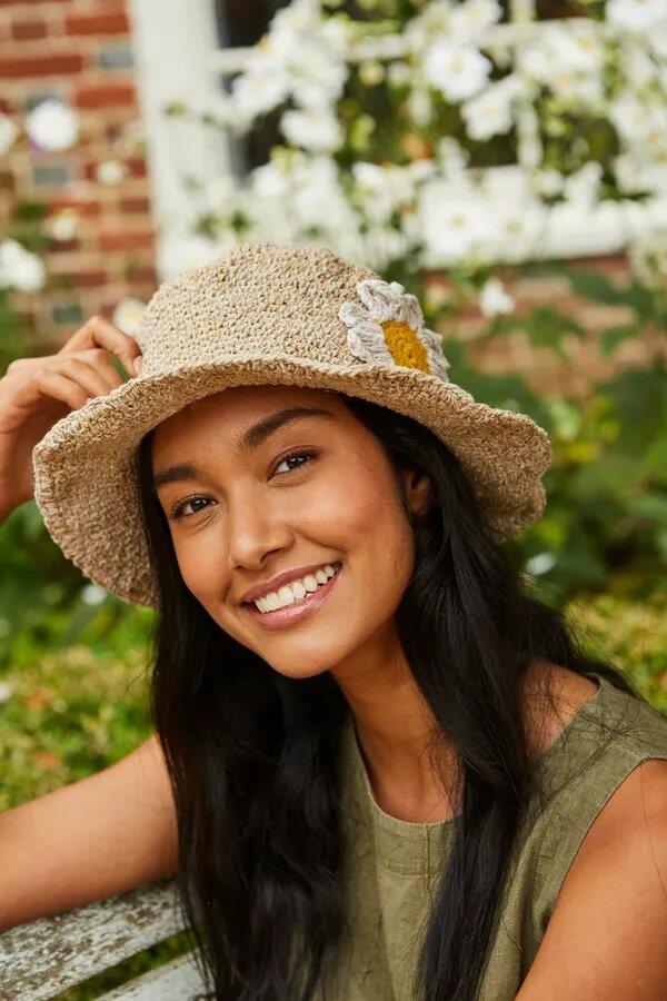 Daisy Hemp/Cotton Hat In Natural