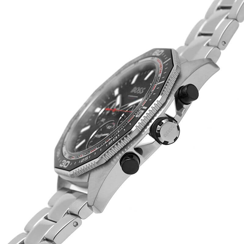 Energy Black Chronograph Dial SS Bracelet Watch