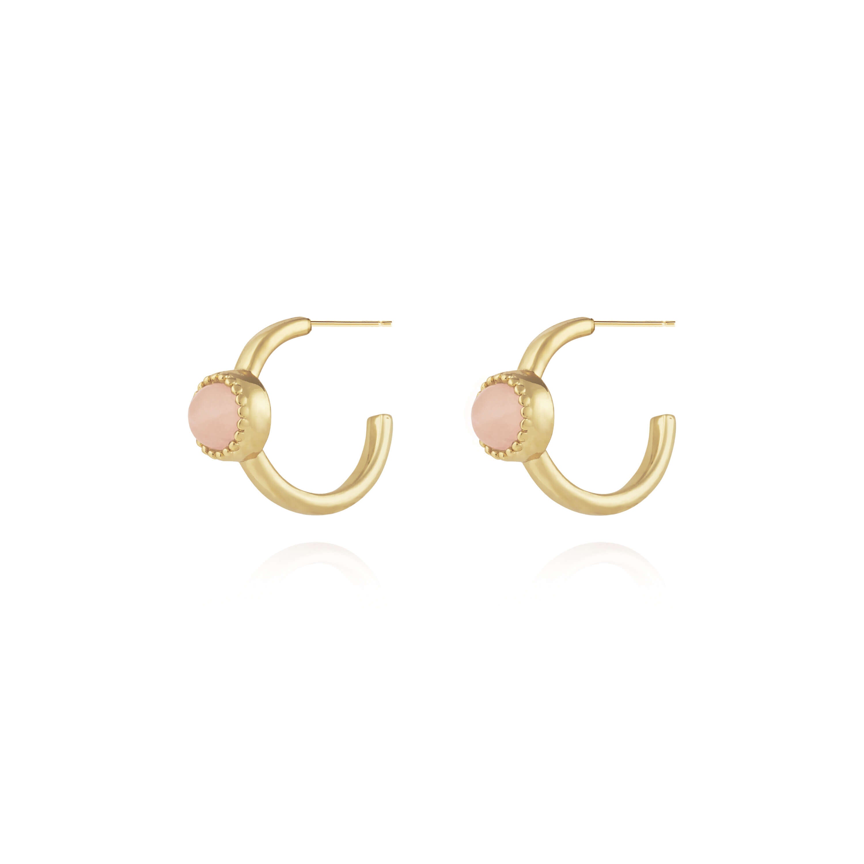 Capri Rose Quartz Hoop Earrings