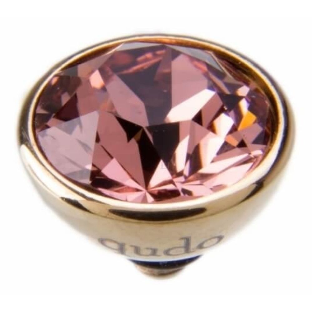Famosa Gold 10mm Bottone Ring Top Blush Rose
