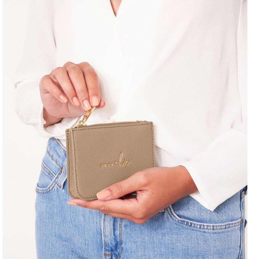 Stylish Structured Coin Purse | Oh So Chic | Taupe | 7.7 X 10.7 X 2.7cm