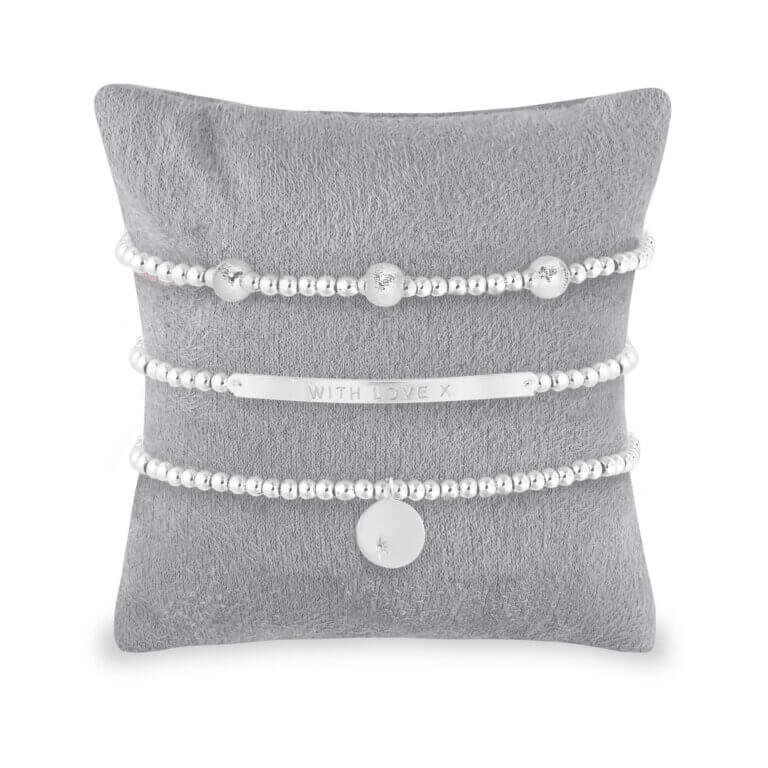 Occasion Gift Box | Christmas Wishes | Silver | Set Of 3 Bracelets | 17.5cm Stretch