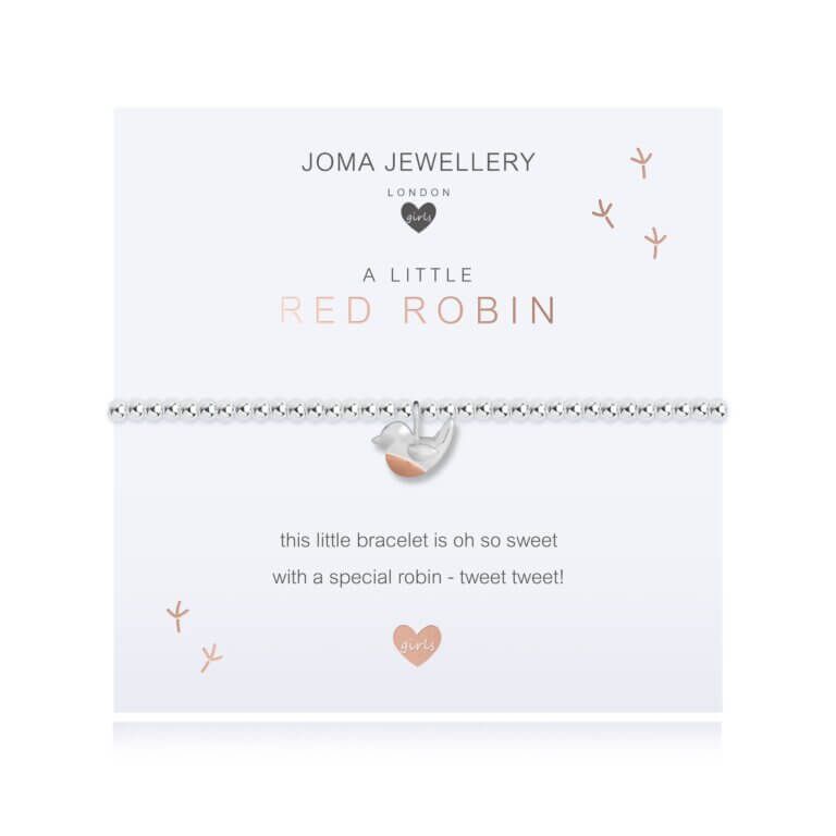 A Little | Red Robin | Silver | Bracelet | 15.5cm Stretch