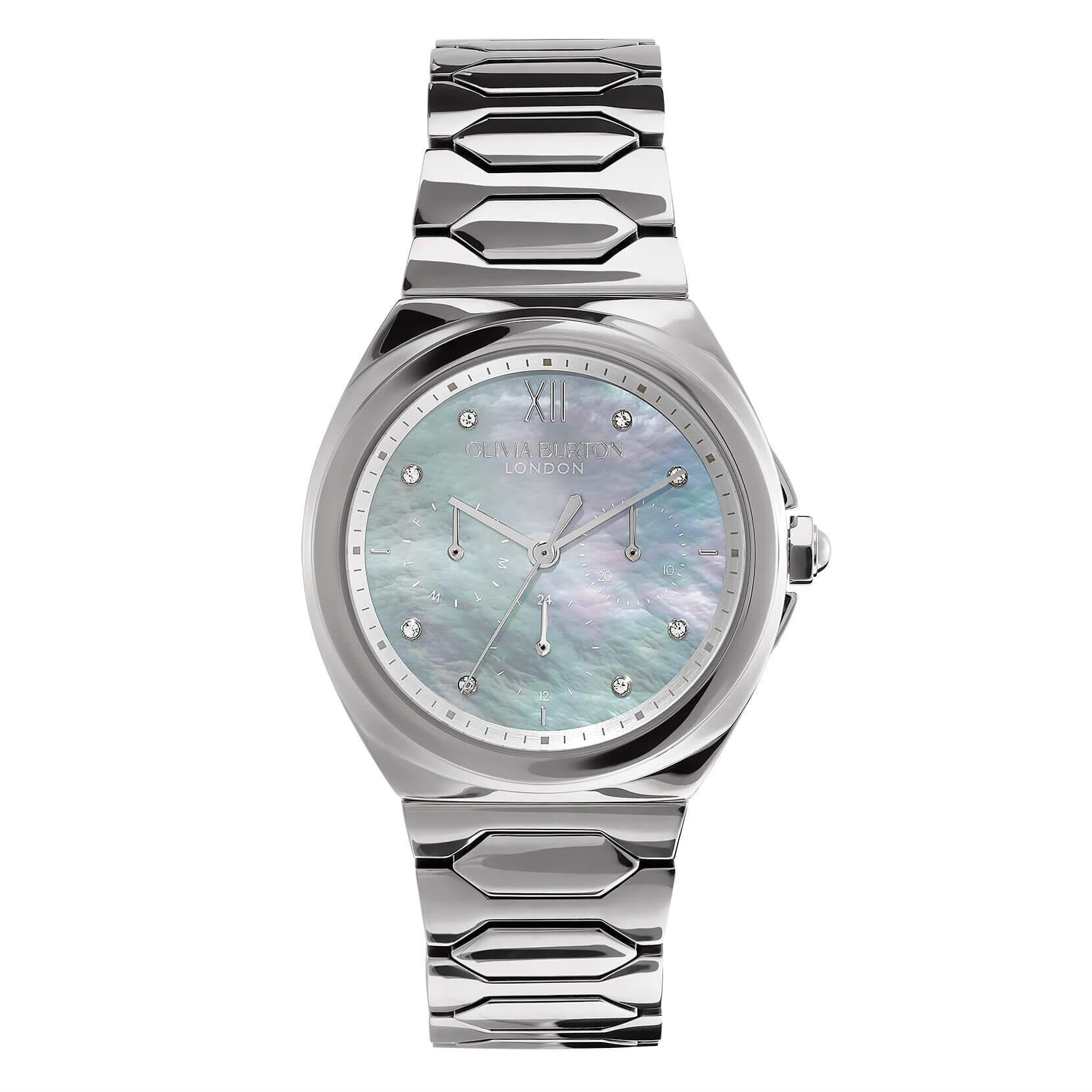 Lustre Multi-Function Light Grey Dial & Silver Bracelet Watch