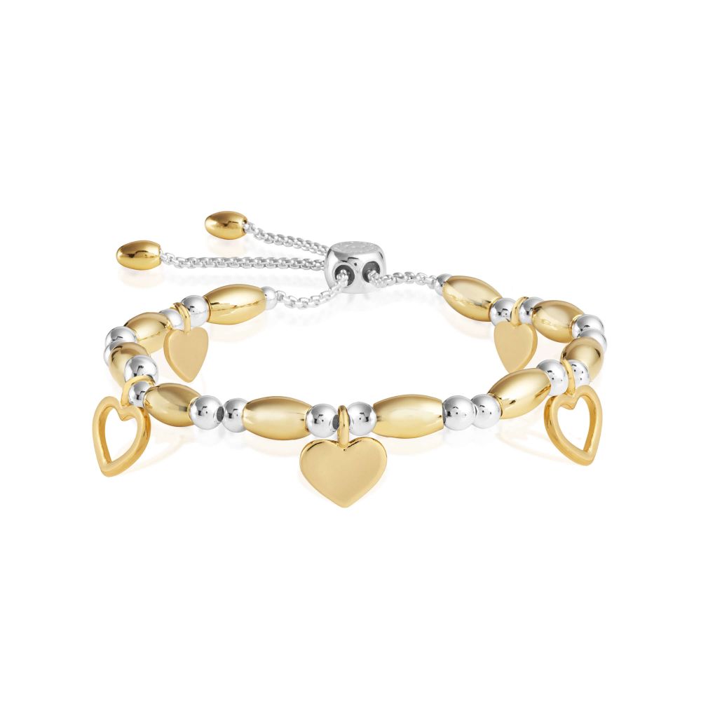 Bracelet Bar Hearts Gold Adjustable Bracelet