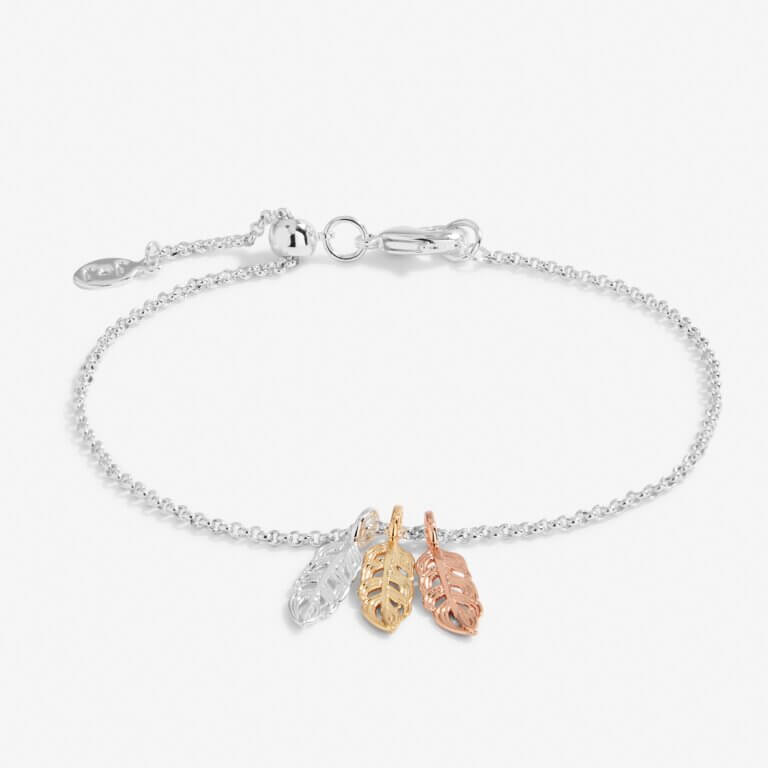 Florence Feathers | Feather Bracelet | Silver Rose Gold And Gold | Bracelet | 19cm Adjustable