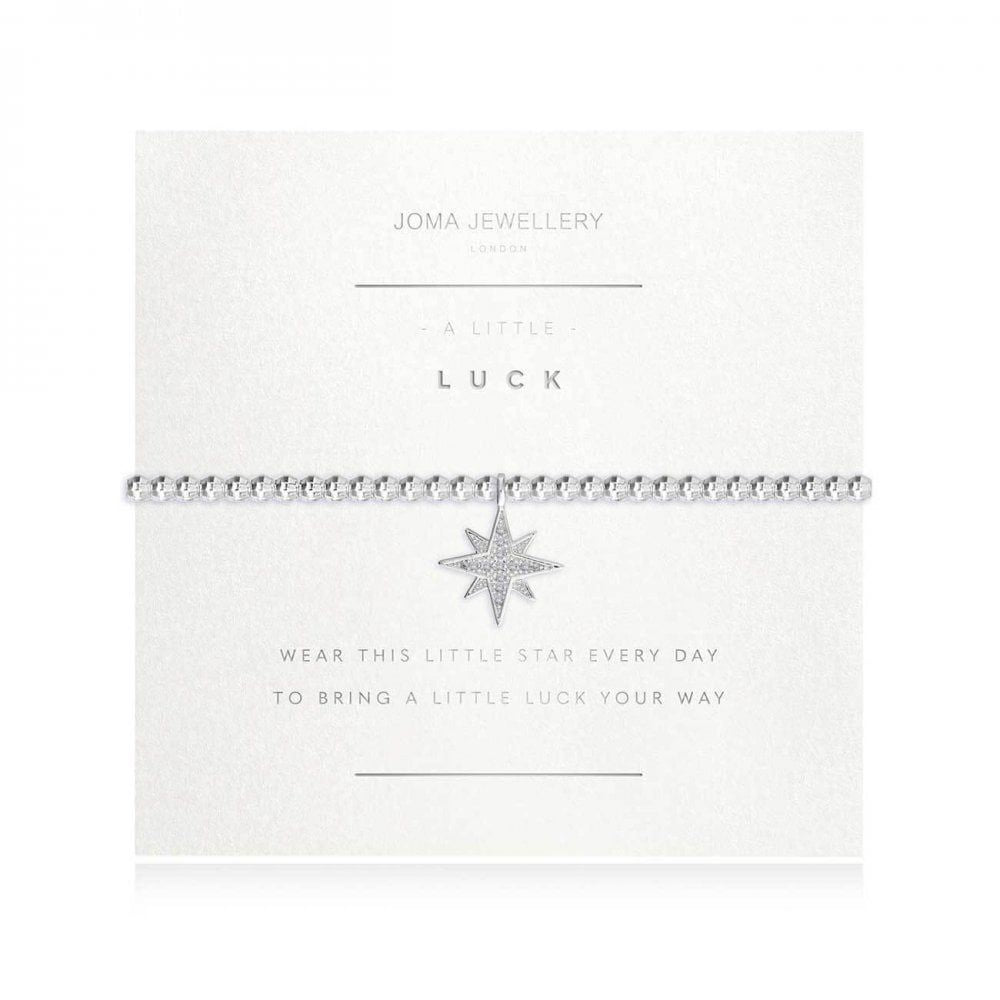 A Little | Luck | Silver | Bracelet (Faceted) | 17.5cm Stretch