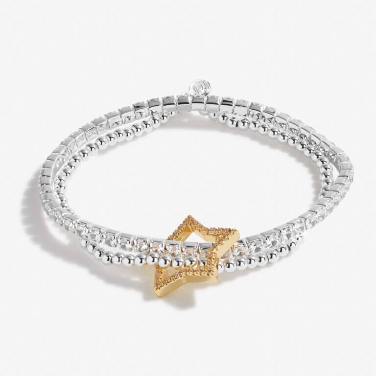 Lila Lustre | Star | Silver And Gold | Bracelet | 17.5cm Stretch