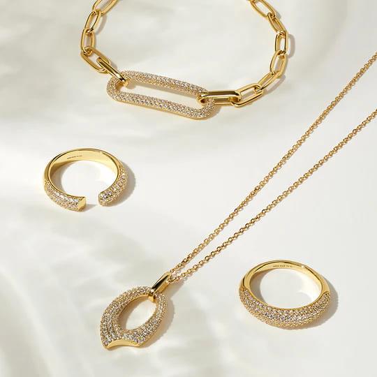 Gold Pave Adjustable Ring