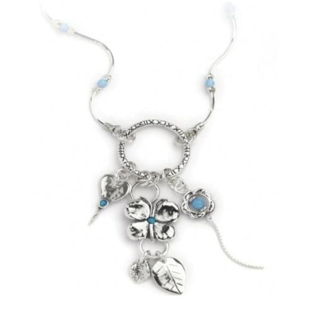 Ladies Handmade 3 Pendant Necklace With Opal Stone