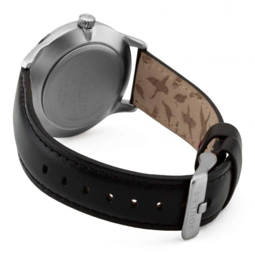 Black Leather Strap Matte Black Dial Gents Watch