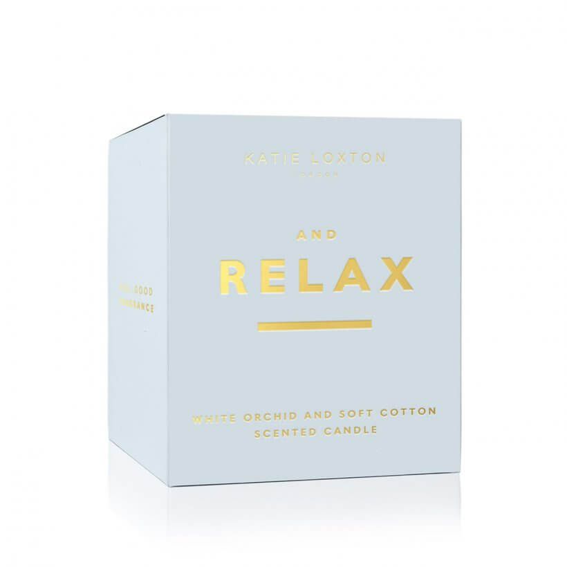 Sentiment Candle | And Relax | White Orchid And Soft Cotton