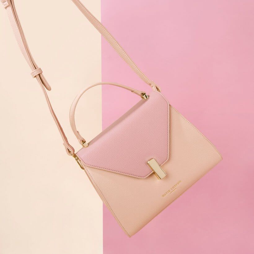 Casey Top Handle Bag | Pale Pink And Dark Pink