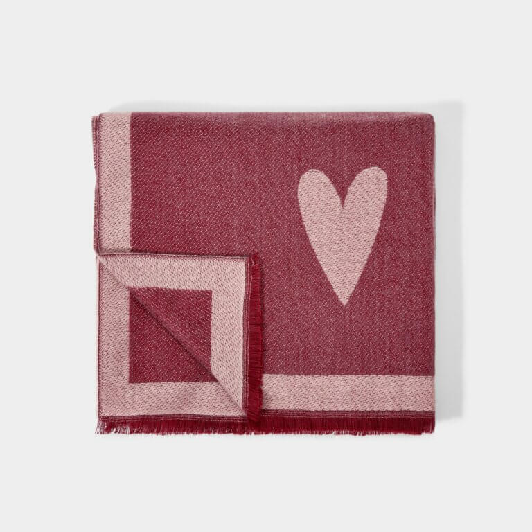 Printed Blanket Scarf | Large Heart | 190cm X 75cm