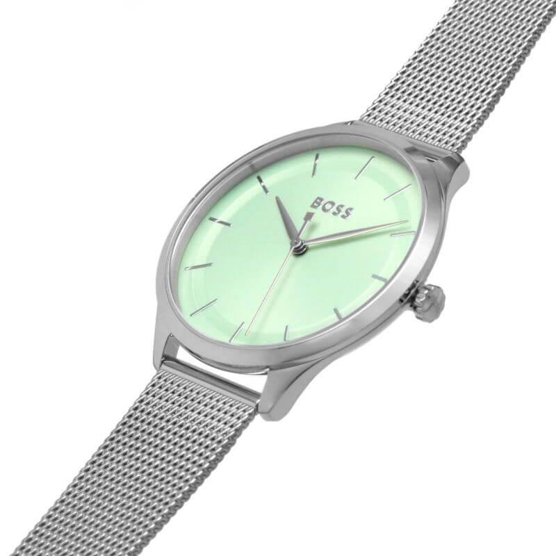 Pura Green Dial Steel Mesh Bracelet Ladies Watch
