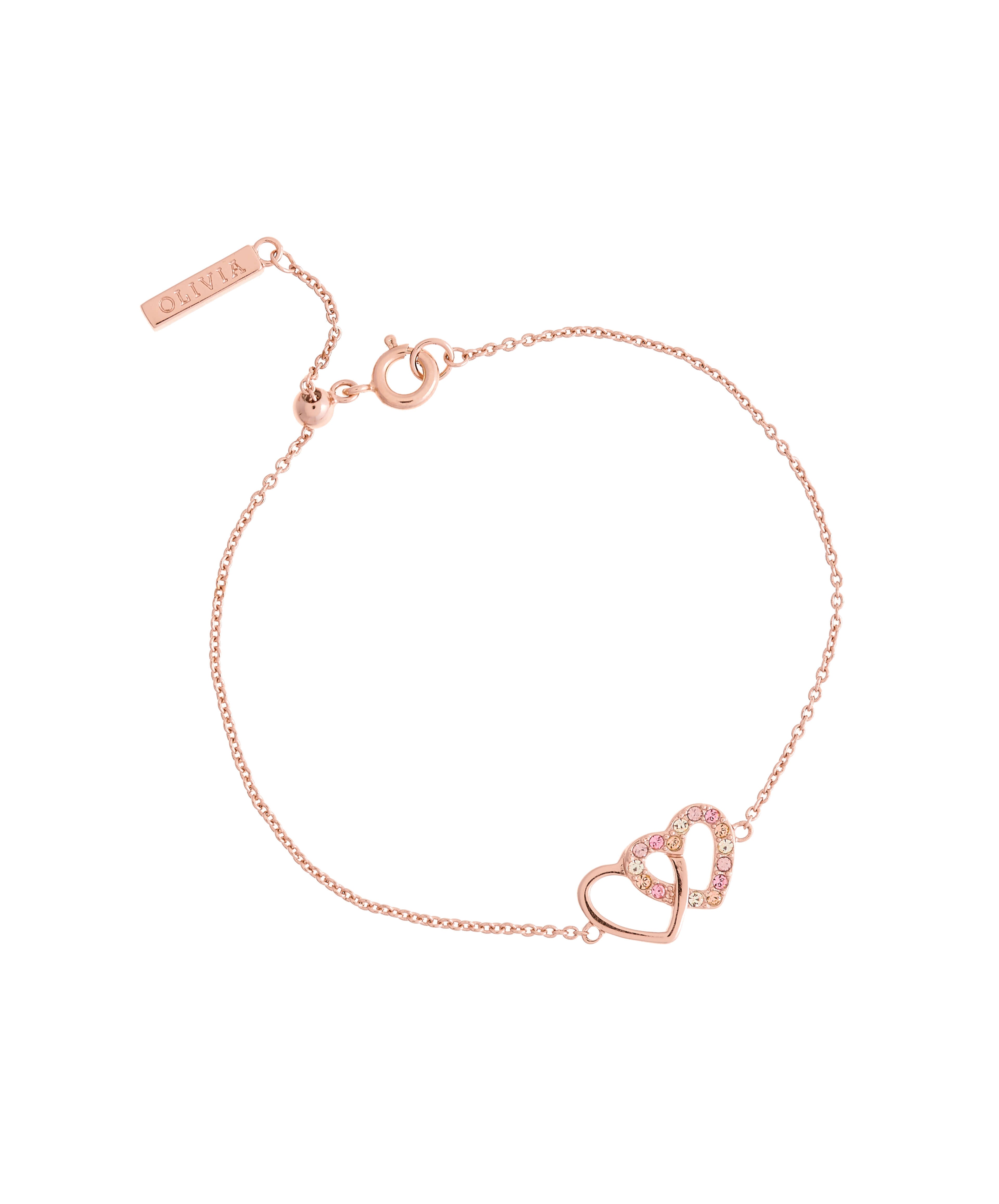 Classics Interlink Heart Rose Gold Bracelet & Studs Gift Set