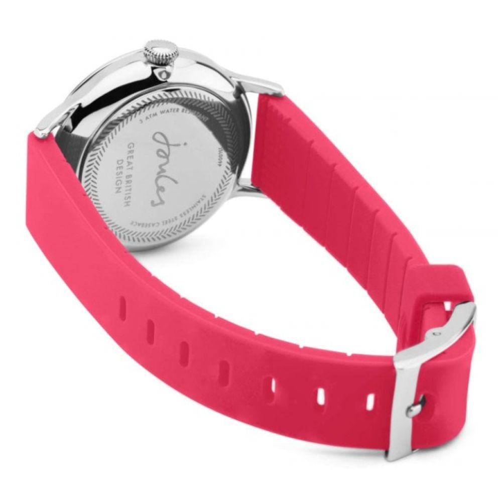 Pink Silicone Strap Pink Dial With Dog Graphic Ladies Watch