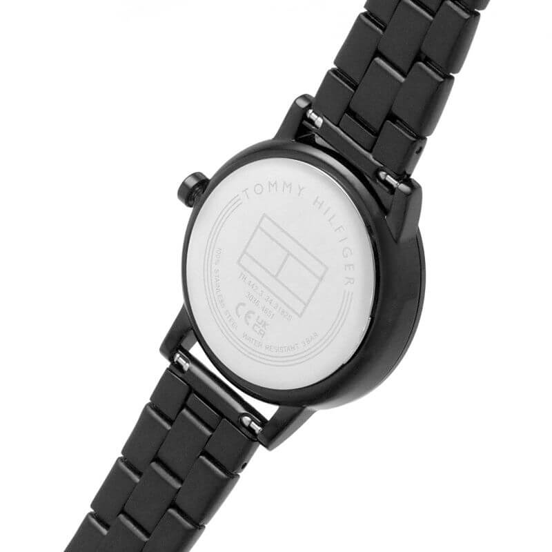 Maya Classic Ionic Plated Black Stainless Steel With Crystal Ladies Watch