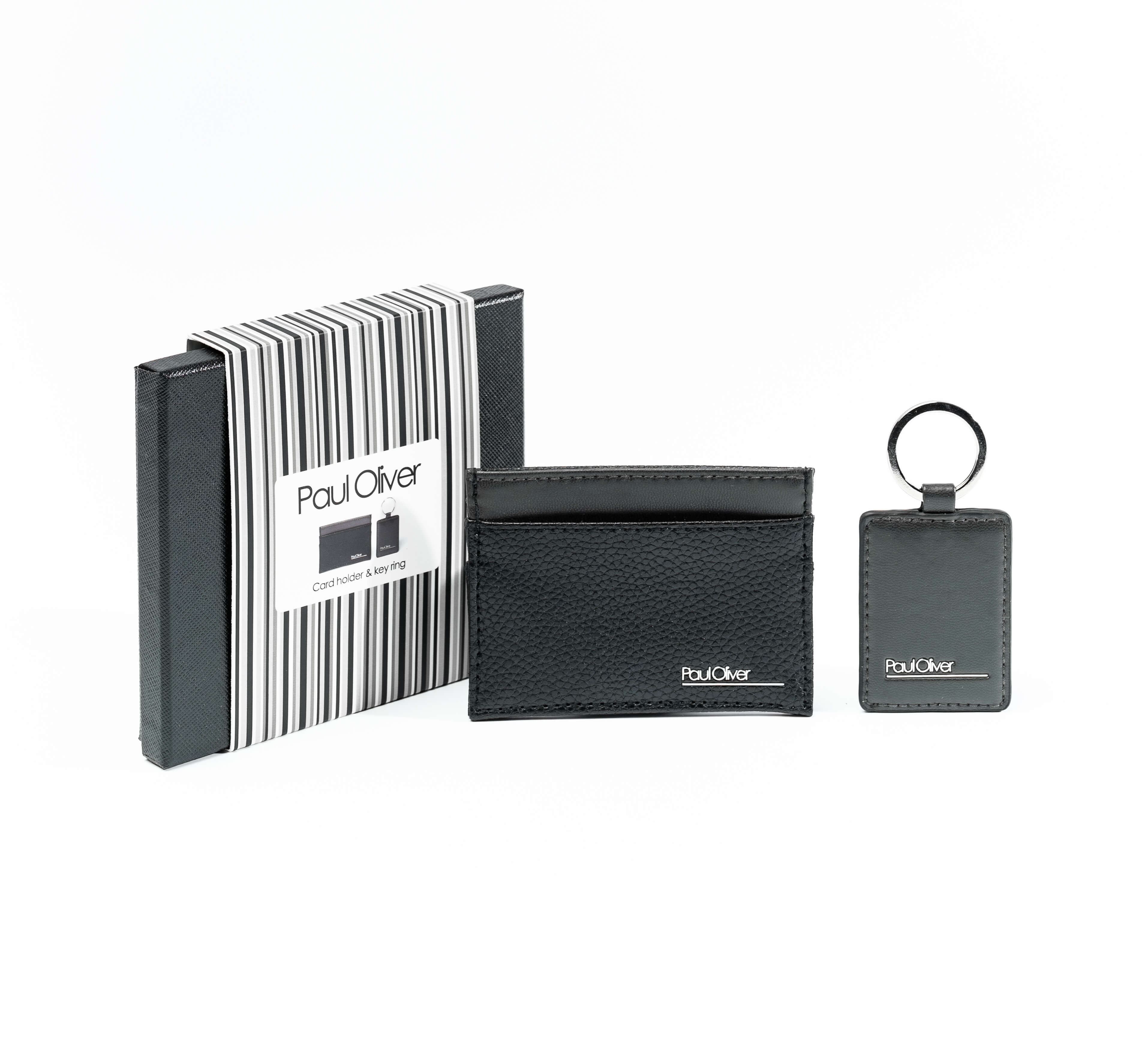 Card Holder & Key Ring Graphite Stripe Gift Set