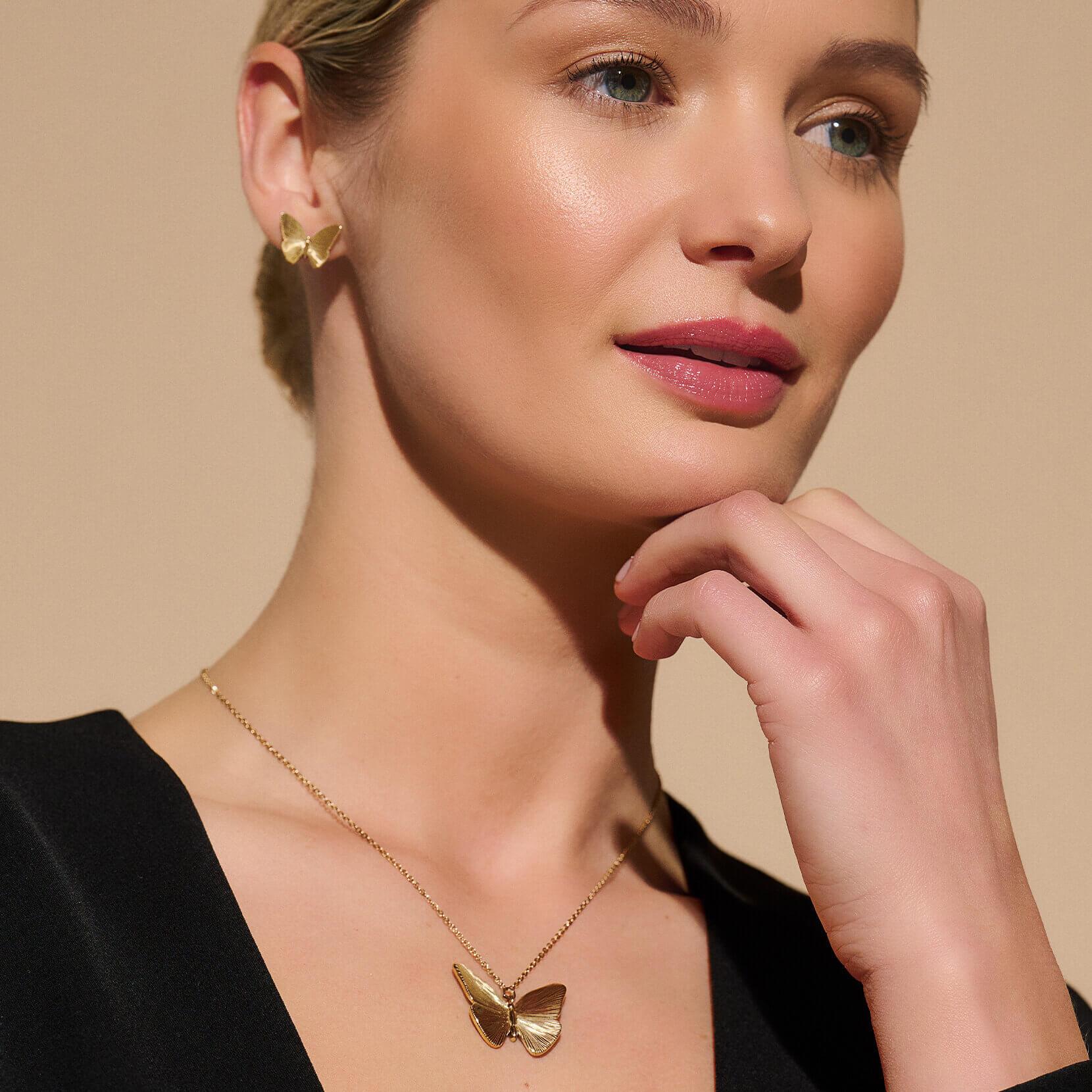 GP Butterfly With Etched Detail Necklace