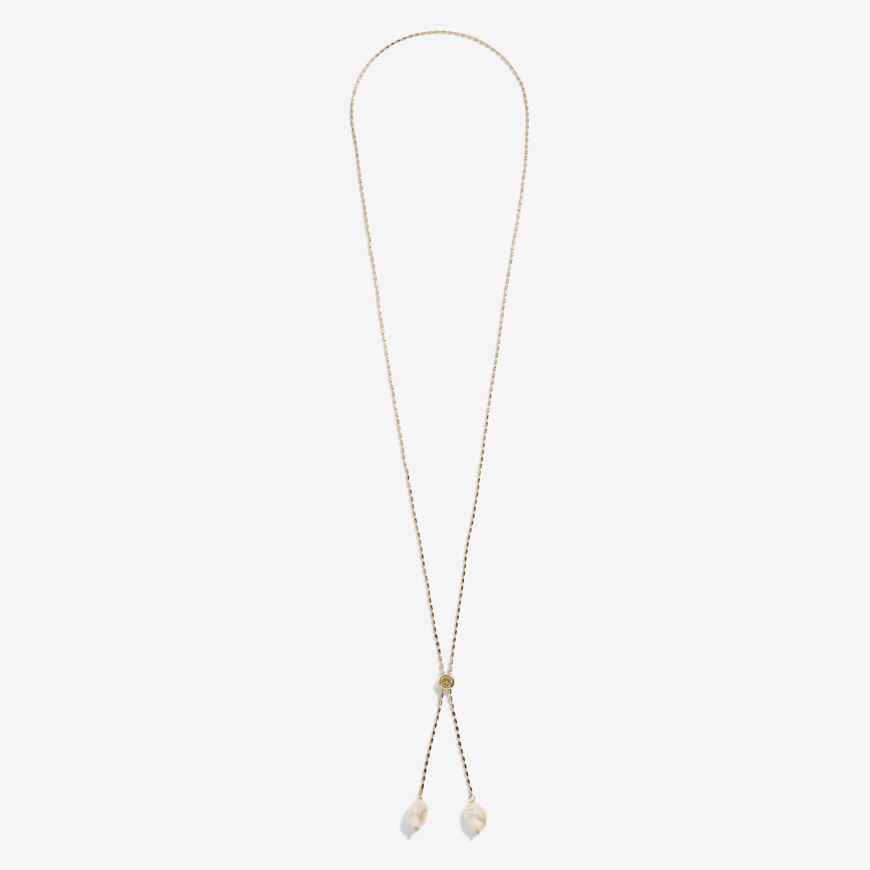 Riviera | Baroque Pearl Lariat Necklace | Gold | Necklace | 84cm Adjustable