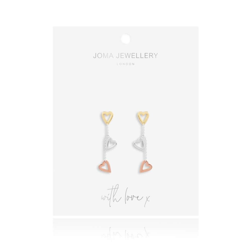 Florence | Heart Earrings | Silver Rose Gold And Gold | Earrings