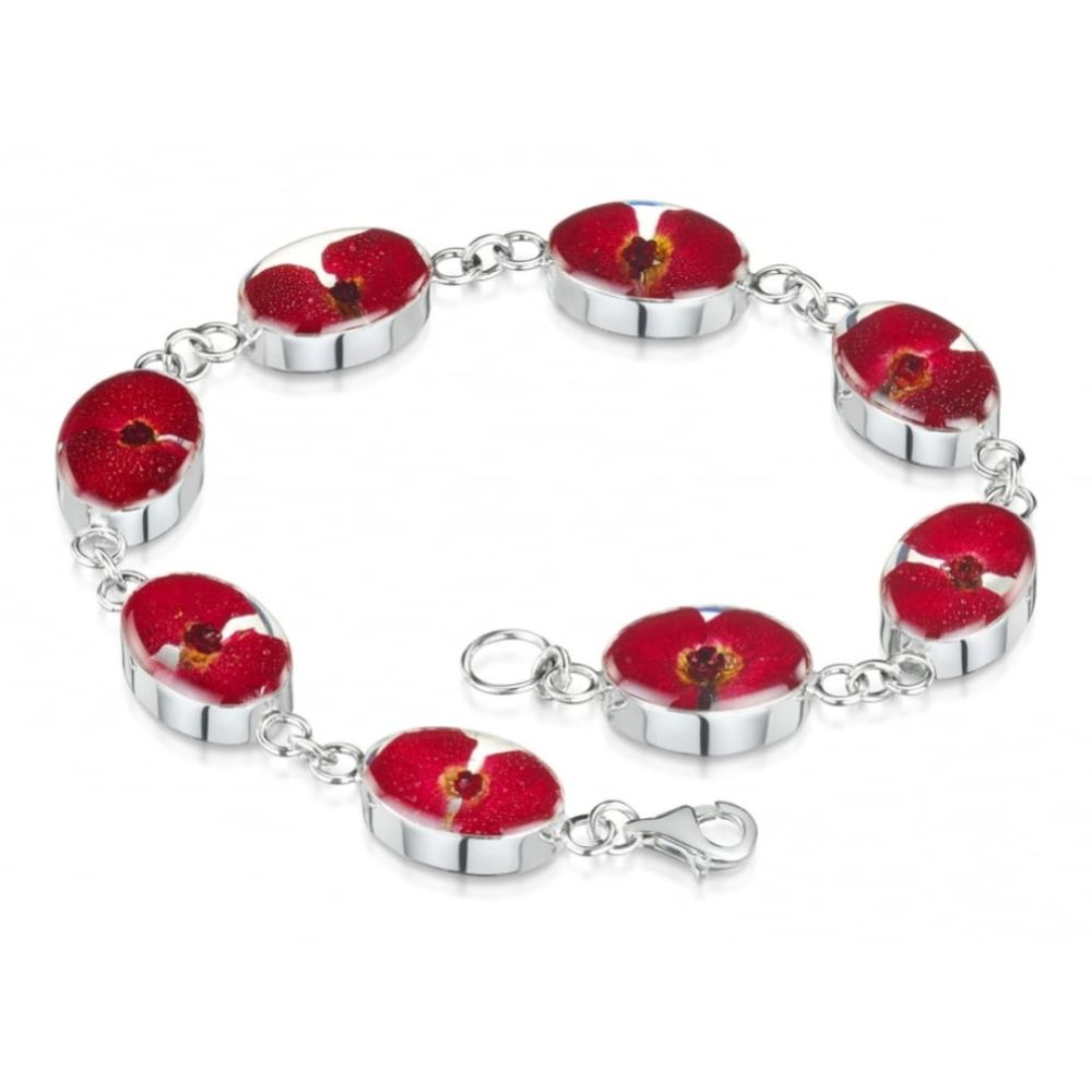 Silver Bracelet - Poppy - Oval