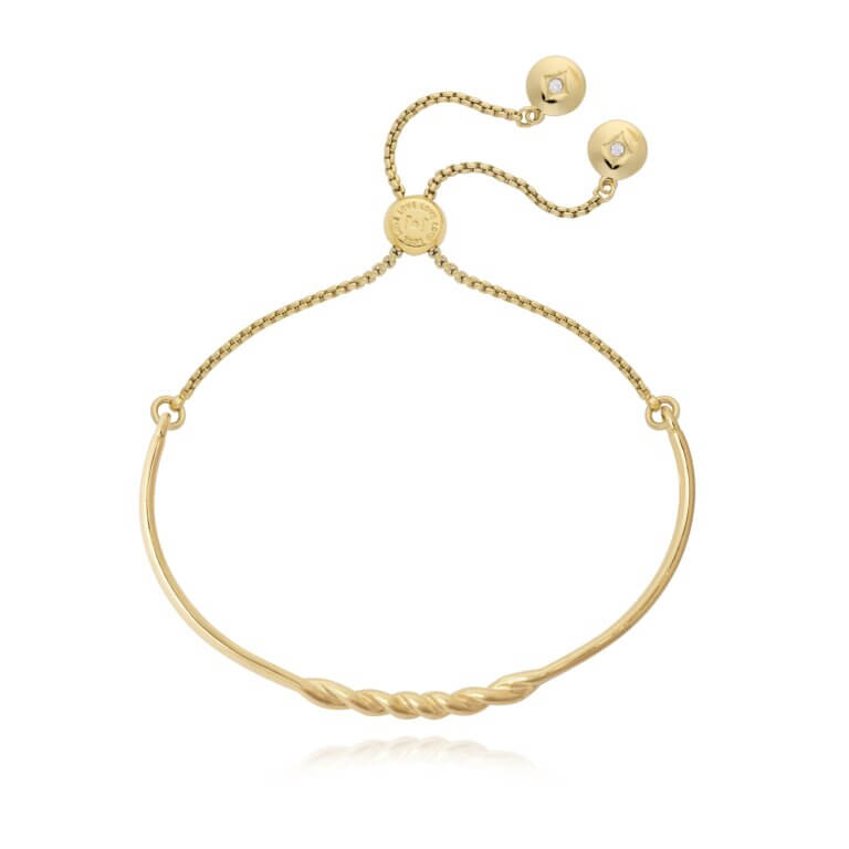 Bracelet Bar | Twist | Gold | Bangle | 20cm Adjustable