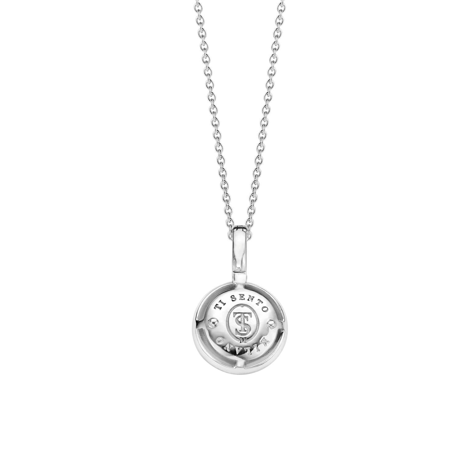 CZ Pave Setting Disc Pendant Necklace
