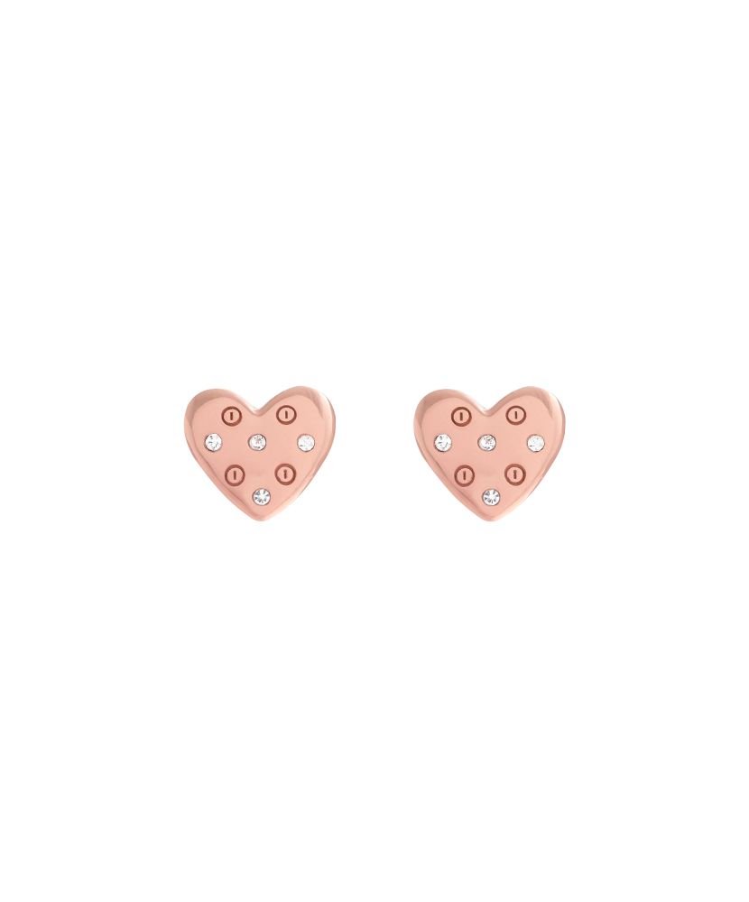 Classics 18K Rose Gold Plating Heart Stud Earrings