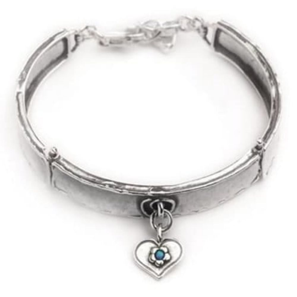 Ladies Handmade Silver Bracelet With Heart Pendant
