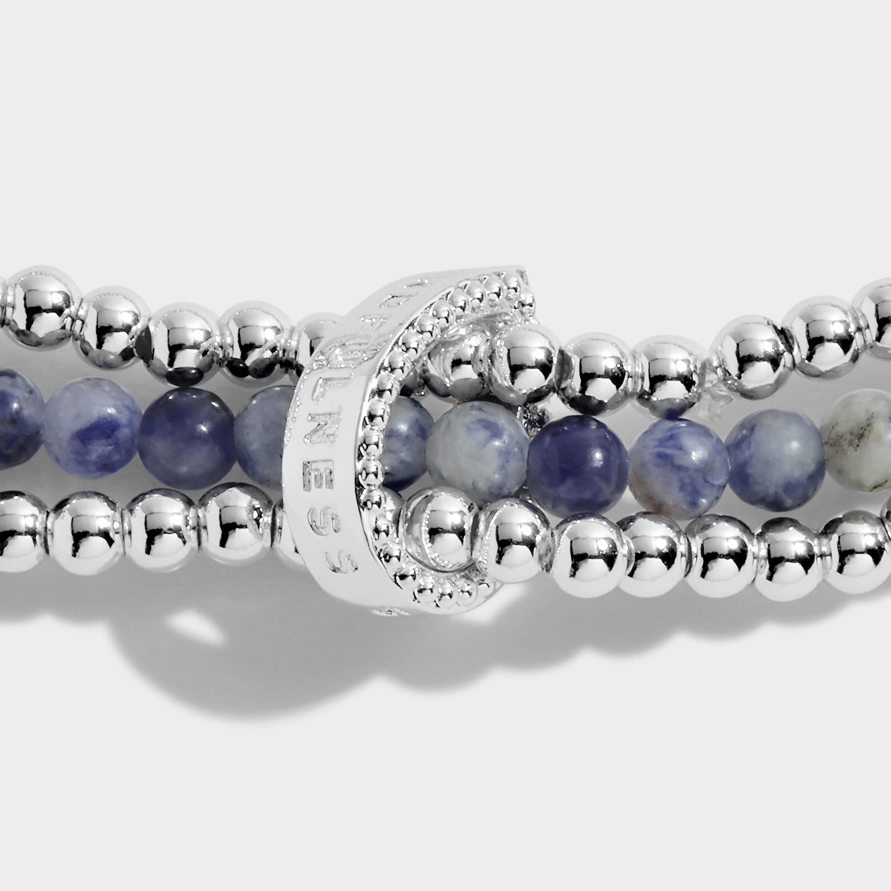 Wellness Stones | Silver | Blue Lace Agate Bracelet | 17.5cm Stretch
