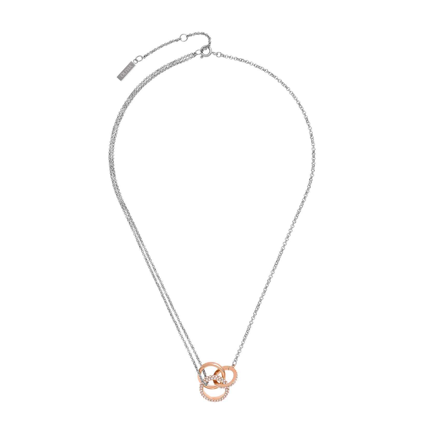 Classic Entwine Silver & Rose Gold Necklace