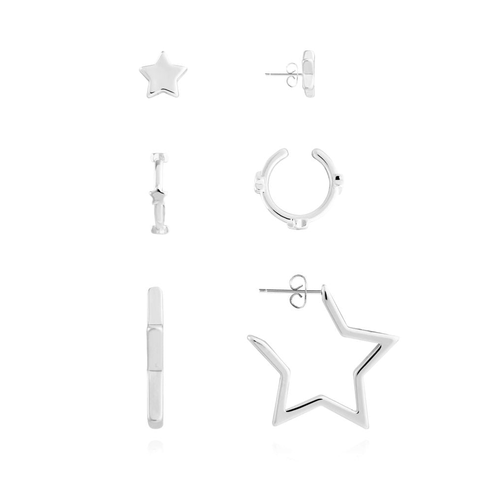 Tahlia Trio | Star Cuff Pack | Silver | Set Of 3
