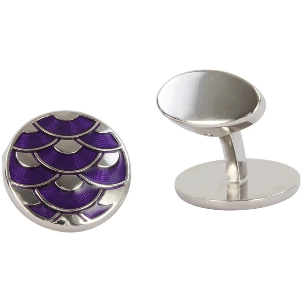 Round Enamel Wave Purple David Aster Cufflinks
